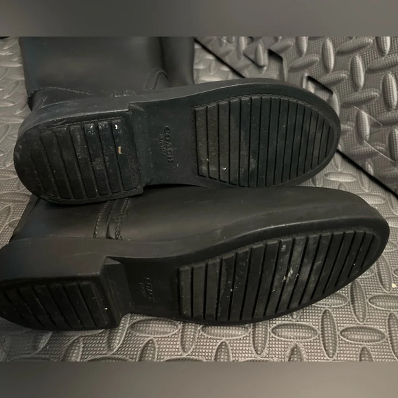 Coach Womens Tristee Mat Rubber Black Boots Lace Up Calf Fleece Lined size 6B‎ - Picture 7 of 10